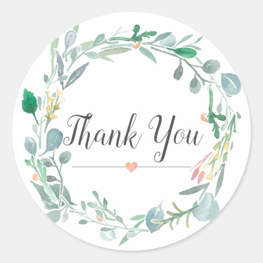 Aquarell Pink Greenerenery Kinderdusche Vielen Dan Runder Aufkleber (Vorderseite)