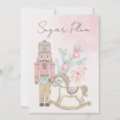 Aquarell Pink Nutcracker Kinderdusche Weihnachten Einladung (Rückseite)