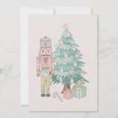 Aquarell Pink Nutcracker Kinderdusche Weihnachten Einladung (Rückseite)