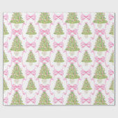 Aquarell Pink Nutcracker Weihnachtsbaum Geschenkpapier (Flach)