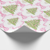 Aquarell Pink Nutcracker Weihnachtsbaum Geschenkpapier (Ecke)