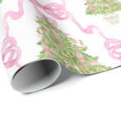 Aquarell Pink Nutcracker Weihnachtsbaum Geschenkpapier (Rolleneckpunkt)