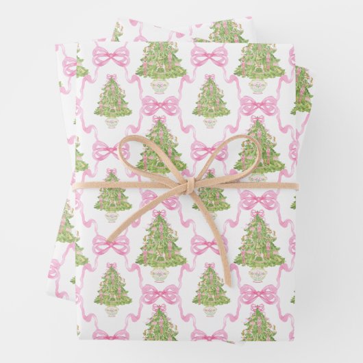 Aquarell Pink Nutcracker Weihnachtsbaum Geschenkpapier Set (Beispiel)