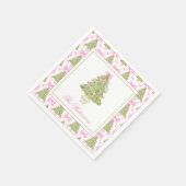 Aquarell Pink Nutcracker Weihnachtsbaum Serviette (Ecke)
