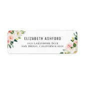 Aquarell Pink Peach Floral Bouquets Adresse (Vorne)