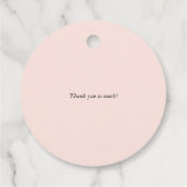 Aquarell Pink Peach Floral Kranz Vielen Dank Geschenkanhänger (Rückseite)