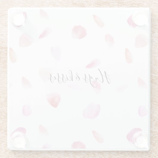 Aquarell Pink Peach Rose Petals Glasuntersetzer (Rückseite)