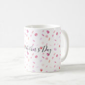 Aquarell Pink Peach Rose Petals Kaffeetasse (VorderseiteRechts)