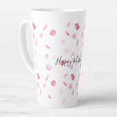 Aquarell Pink Peach Rose Petals Milchtasse (Linke Ecke)