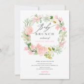 Aquarell Pink Peonies Bloral Baby Dusche Brunch Einladung (Vorderseite)