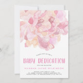 Aquarell Pink Peony Baby Dedication Einladung (Vorderseite)