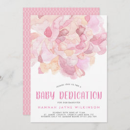 Aquarell Pink Peony Baby Dedication Einladung
