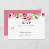 Aquarell Pink Poppies Grüne UAWG RSVP Karte (Vorne/Hinten)