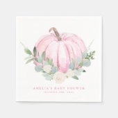 Aquarell Pink Pumpkin Autumn Baby Dusche Serviette (Vorderseite)