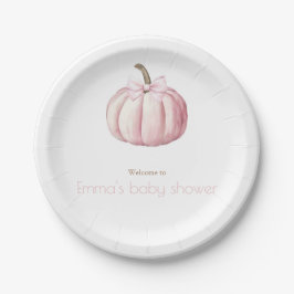 Aquarell Pink Pumpkin Baby Dusche Teller