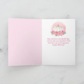 Aquarell Pink Pumpkin Gold Happy Birthday Karte (Innenseite)