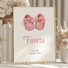 Aquarell Pink Schuhe Kinderduschfavoriten Poster