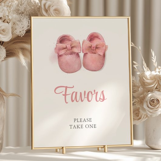 Aquarell Pink Schuhe Kinderduschfavoriten Poster