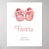 Aquarell Pink Schuhe Kinderduschfavoriten Poster (Vorne)