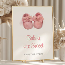 Aquarell Pink Shoes Babydusche Babys sind süß Poster