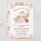 Aquarell Pink Winter Cakes & Cookies Kinderdusche Einladung (Vorne/Hinten)