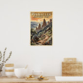 Aquarell Pinnacles National Park Retro Poster (Küche)