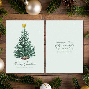 Aquarell-Pinselstrich-Weihnachtsbaum Nicht-Photo Feiertagskarte