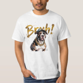 Aquarell Pitbull: BRUH! Elegante Streetwear T-Shirt