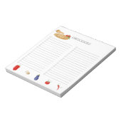 Aquarell-Pizza-Einkaufsliste Notizblock (Rotiert)