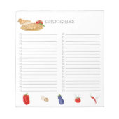 Aquarell-Pizza-Einkaufsliste Notizblock (Vorderseite)