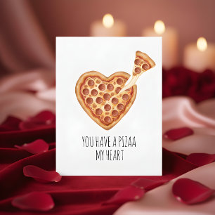 Aquarell-Pizza-Herz Valentinstag-Liebeskarte Feiertagskarte