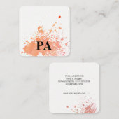 Aquarell Platsch / Monogramm Quadratische Visitenkarte (Vorne/Hinten)