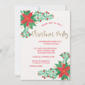 Aquarell Poinsettia, Confetti Gesellschaft Weihnac Einladung (Vorderseite)