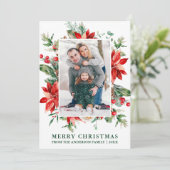 Aquarell Poinsettia Foto Weihnachten Grün (Stehend Vorderseite)