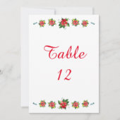 Aquarell Poinsettia - Tischnummer (Vorderseite)