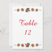 Aquarell Poinsettia - Tischnummer (Rückseite)