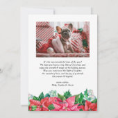 Aquarell Poinsettia und Holly Foto Weihnachten (Rückseite)