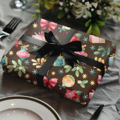 Aquarell Poinsettia und Mistleton Weihnachten Geschenkpapier