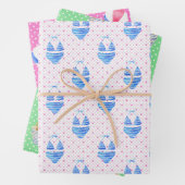 Aquarell Polka Dos Summer Beach Ball Bikini Bag Geschenkpapier Set (Beispiel)