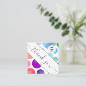Aquarell Polka Dot Farbenfroh Vielen Dank für Ihr Quadratische Visitenkarte (Stehend Vorderseite)