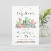 Aquarell Polka Dots Baby Dusche Einladung (Stehend Vorderseite)