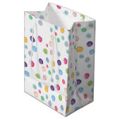 Aquarell Polka Dots Mittlere Geschenktüte (Vorderseite Schrägansicht)