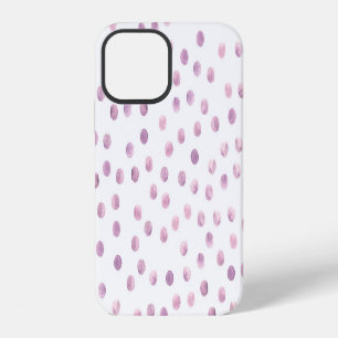 Aquarell-Polka-Punkte, rosa geometrischer Hintergr iPhone 12 Hülle