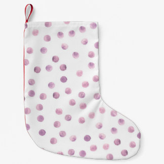Aquarell-Polka-Punkte, rosa geometrischer Hintergr Kleiner Weihnachtsstrumpf
