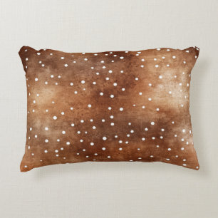 Aquarell-Polka-Tupfen in Kaffee-Braun und Weiß (2) Dekokissen