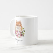 Aquarell-Pomeranian Kaffeetasse (Vorderseite Links)