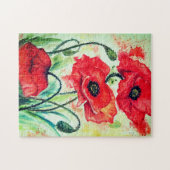 Aquarell - Poppies - schön - Puzzle (Horizontal)