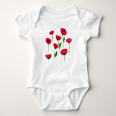 Aquarell poppys baby strampler (Vorderseite)