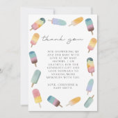 Aquarell Popsicle Baby Dusche Dankeskarte (Vorderseite)