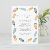 Aquarell Popsicle Baby Dusche Dankeskarte (Stehend Vorderseite)